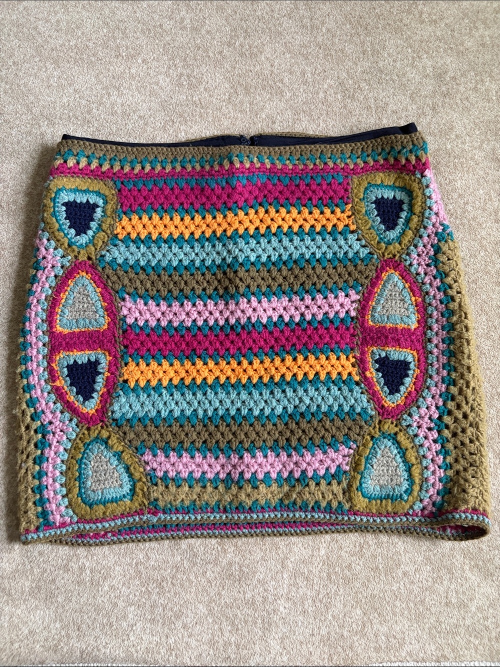 Anthropologie Fiets Voor crochet miniskirt size L